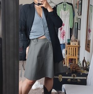 NWT! VINTAGE ULLA JOHNSON DESIGNER A LINE SKIRT SIZE-10 in Taupe Gray So Chic!